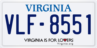 VA license plate VLF8551