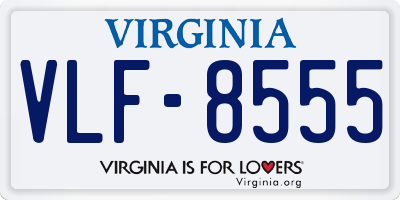 VA license plate VLF8555