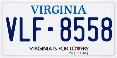 VA license plate VLF8558