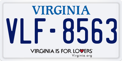 VA license plate VLF8563