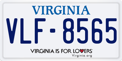 VA license plate VLF8565