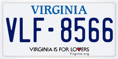 VA license plate VLF8566