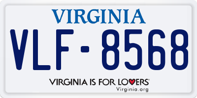 VA license plate VLF8568