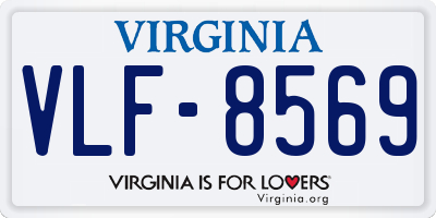 VA license plate VLF8569