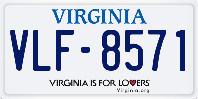 VA license plate VLF8571