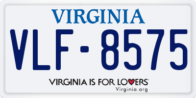 VA license plate VLF8575