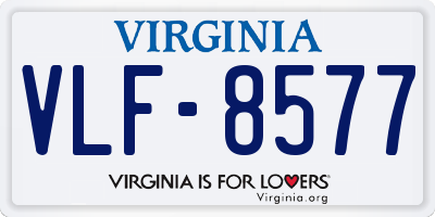 VA license plate VLF8577