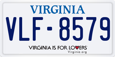 VA license plate VLF8579
