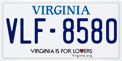 VA license plate VLF8580