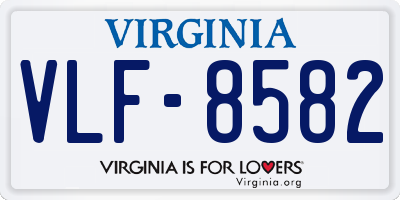 VA license plate VLF8582
