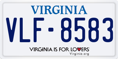 VA license plate VLF8583