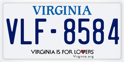 VA license plate VLF8584