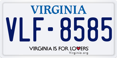 VA license plate VLF8585