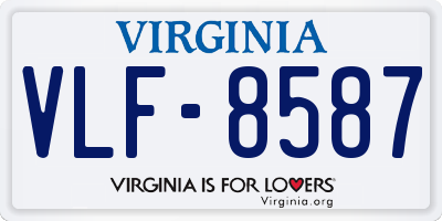 VA license plate VLF8587