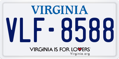 VA license plate VLF8588