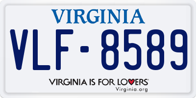 VA license plate VLF8589