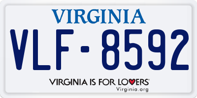 VA license plate VLF8592