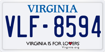 VA license plate VLF8594