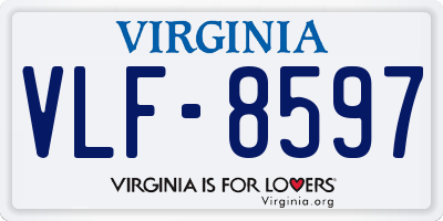 VA license plate VLF8597