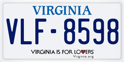 VA license plate VLF8598