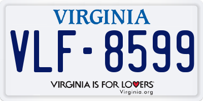 VA license plate VLF8599