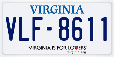 VA license plate VLF8611