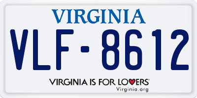 VA license plate VLF8612