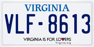 VA license plate VLF8613