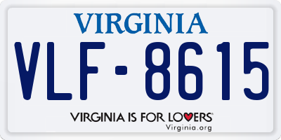 VA license plate VLF8615