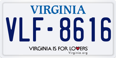 VA license plate VLF8616