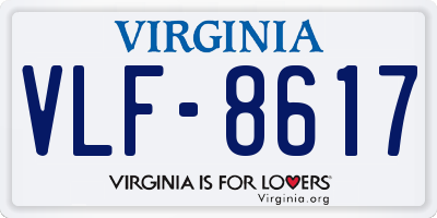 VA license plate VLF8617