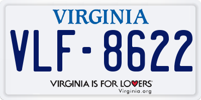 VA license plate VLF8622