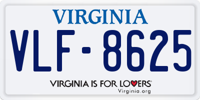 VA license plate VLF8625