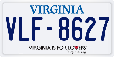 VA license plate VLF8627