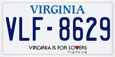 VA license plate VLF8629