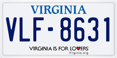 VA license plate VLF8631