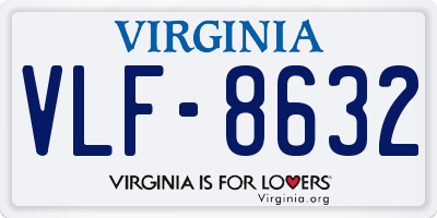 VA license plate VLF8632