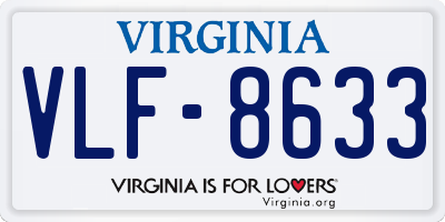 VA license plate VLF8633