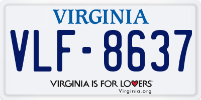 VA license plate VLF8637