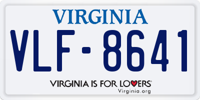VA license plate VLF8641