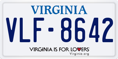 VA license plate VLF8642
