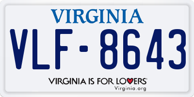 VA license plate VLF8643