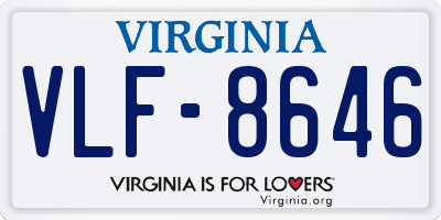 VA license plate VLF8646