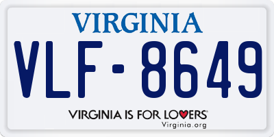 VA license plate VLF8649