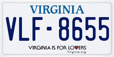VA license plate VLF8655