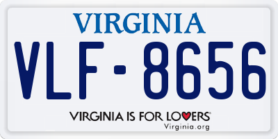 VA license plate VLF8656