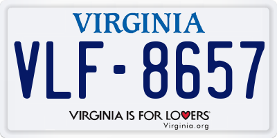 VA license plate VLF8657