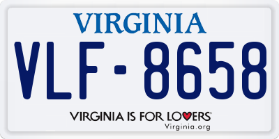 VA license plate VLF8658