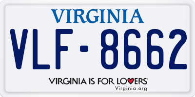 VA license plate VLF8662
