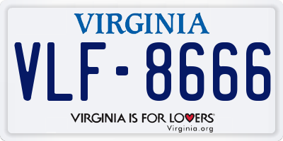 VA license plate VLF8666